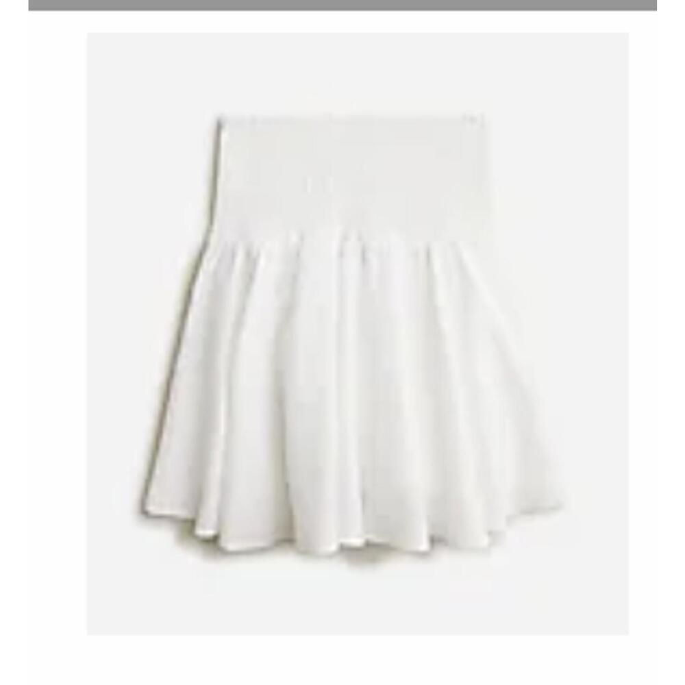 J Crew Smocked Waist Linen Mini Skirt